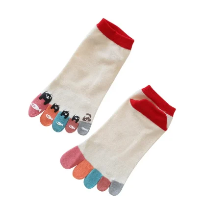 Cute Multi-color Toe Socks - Image 5