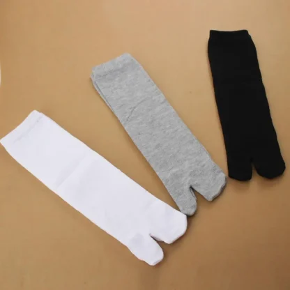 Ankle Split Solid Color Toe Socks - Image 3