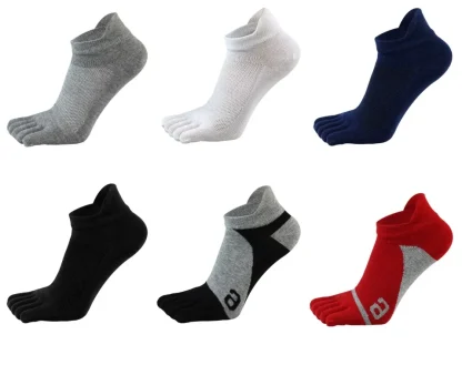 Ankle Solid Color Toe Socks - Image 4