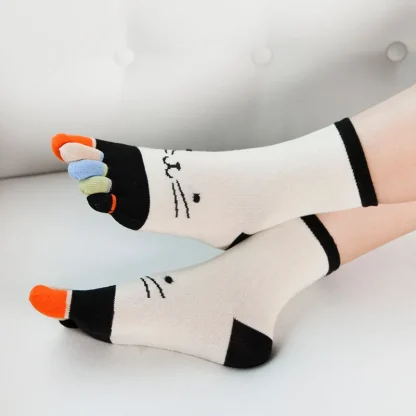 Cute Printed Cat Toe Socks - Image 3