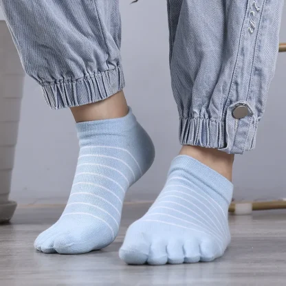 Striped Extra Low Cut Toe Socks - Image 2