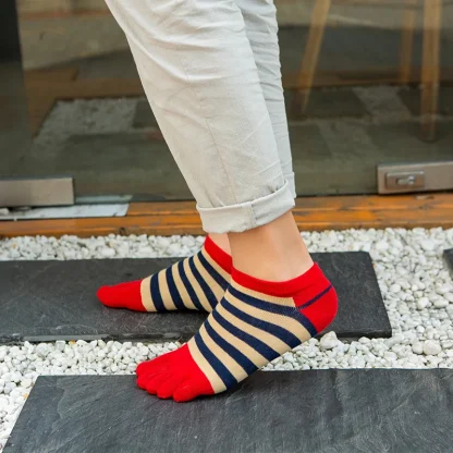 Low Cut Striped Toe Socks - Image 2