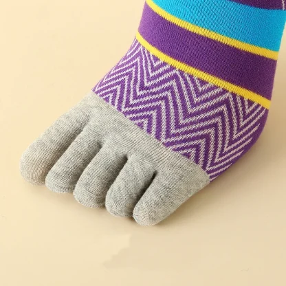 Colorful Striped Low Cut Toe Socks - Image 2