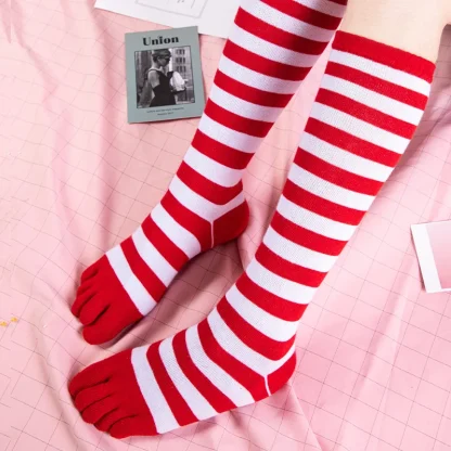 Colorful Striped Toe Socks - Image 3
