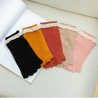 Women's Lace Trim Toe Socks - Image 7