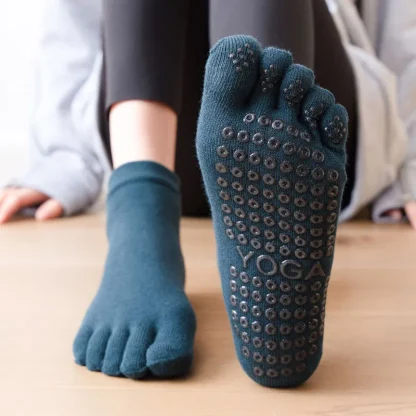 Anti Slip Solid Color Toe Socks - Image 2