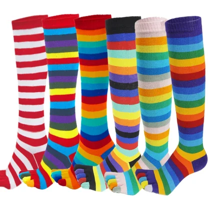 Colorful Striped Toe Socks - Image 6