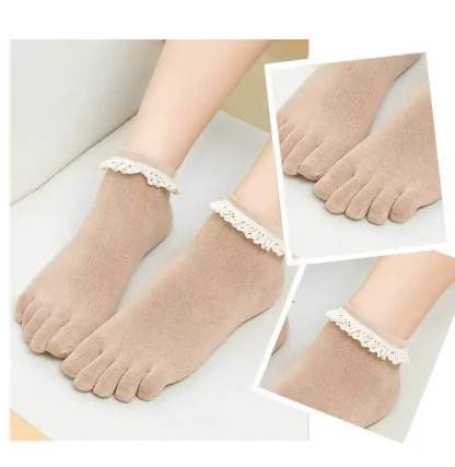 Women's Lace Trim Toe Socks - Image 5