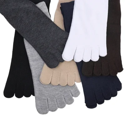 Breathable Solid Color Toe Socks - Image 4