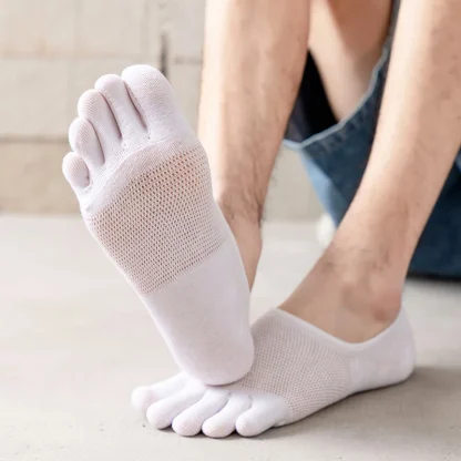 Solid Invisible Toe Socks - Image 2