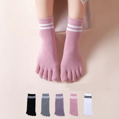 Breathable Stripe Ankle Toe Socks - Image 4