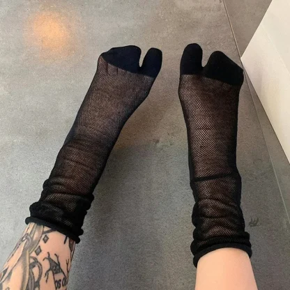 Sheer Mesh Split Toe Socks