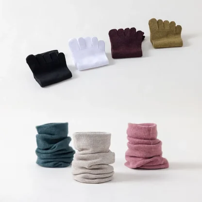 Mid Calf Plain Comfy Toe Socks - Image 7