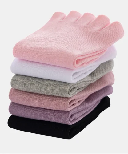 Plain Color Breathable Toe Socks - Image 6