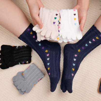 Comfy Heart Decor Toe Socks - Image 5