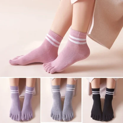 Breathable Stripe Ankle Toe Socks - Image 3