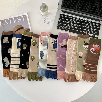 Cute Printed Low Cut Toe Socks - Image 6