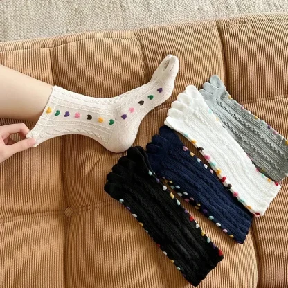 Comfy Heart Decor Toe Socks - Image 4