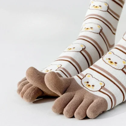 Cute Bear Prints Toe Socks - Image 2
