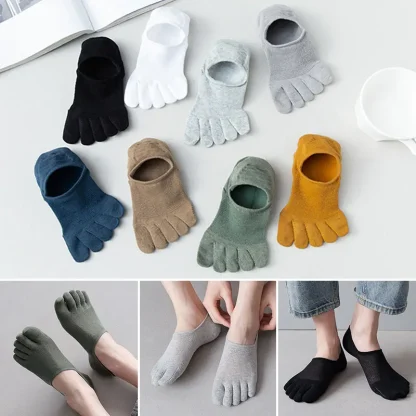 Solid Color Comfy Toe Socks - Image 7