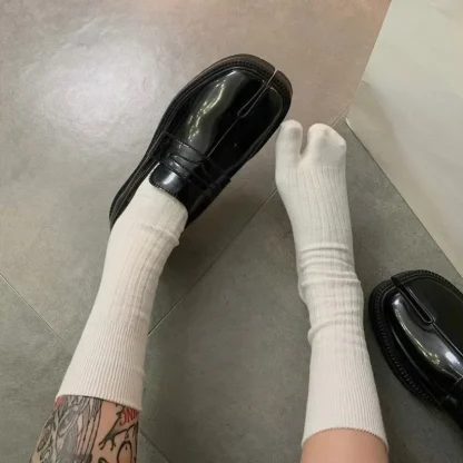 Plain Mid Calf Toe Socks - Image 4