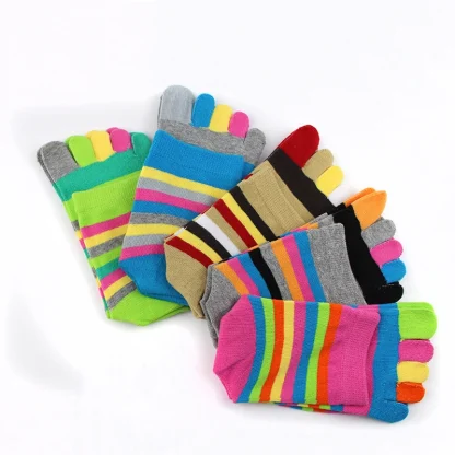 Rainbow Striped Toe Socks - Image 2