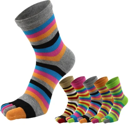 Rainbow Striped Toe Socks - Image 3