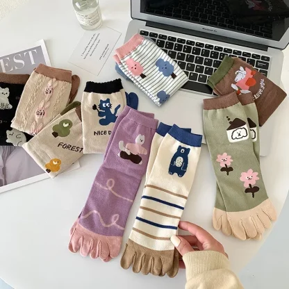 Cute Printed Low Cut Toe Socks - Image 5