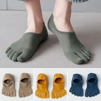 Solid Color Comfy Toe Socks - Image 2
