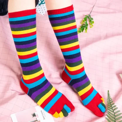 Colorful Striped Toe Socks - Image 2