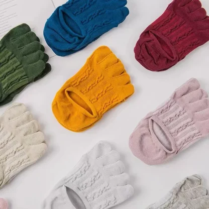 No Show Solid Color Toe Socks - Image 7