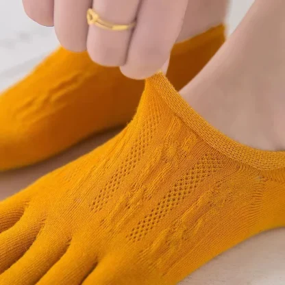 No Show Solid Color Toe Socks - Image 4