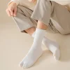 Comfy Plain Color Split Toe Socks - Image 6