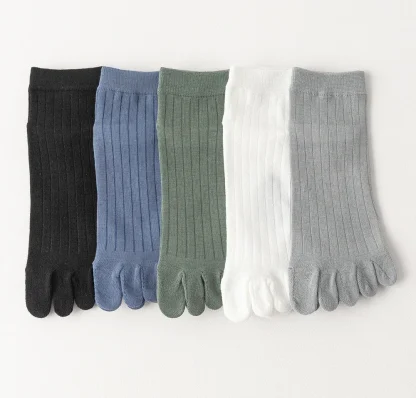Thin Striped Comfy Toe Socks - Image 7