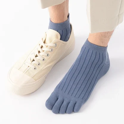 Thin Striped Comfy Toe Socks - Image 2