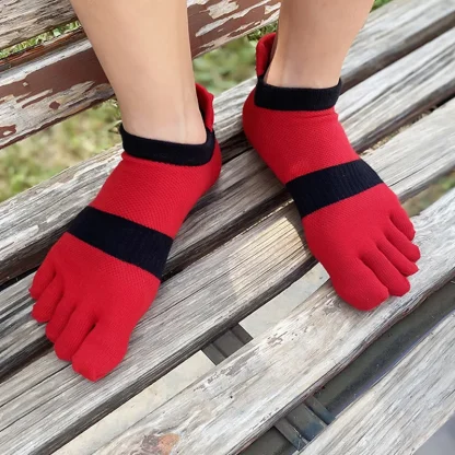 Striped Breathable Toe Socks
