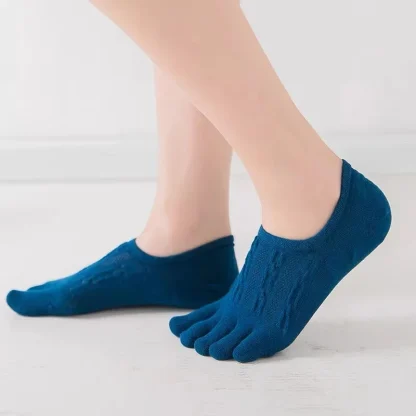 No Show Solid Color Toe Socks - Image 2