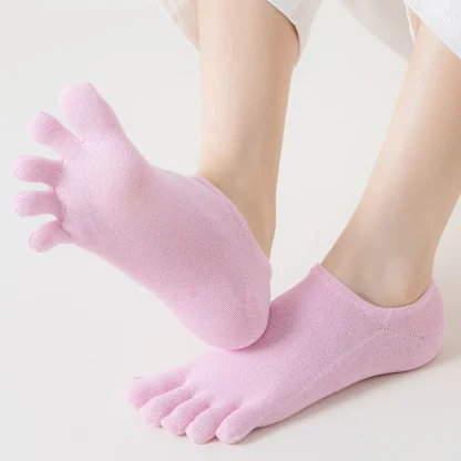 Plain Color Low Cut Toe Socks - Image 2