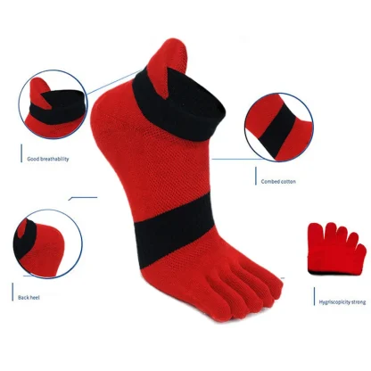 Striped Breathable Toe Socks - Image 5